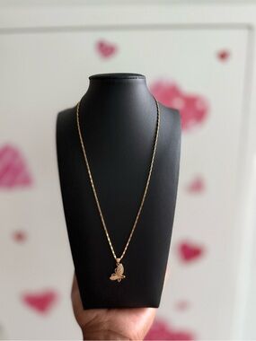 Delicate Gold Butterfly Charm Necklace - Women Jewelry